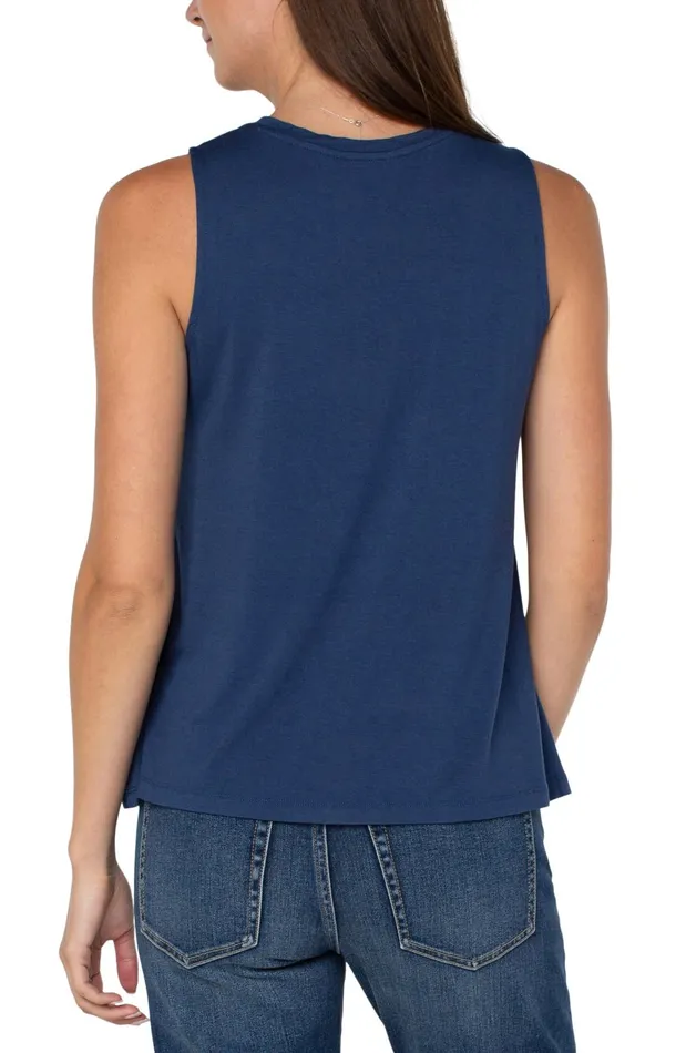 Womens Liverpool Los Angeles Tees SLEEVELESS SCOOP NECK TANK Night Sky Blue
