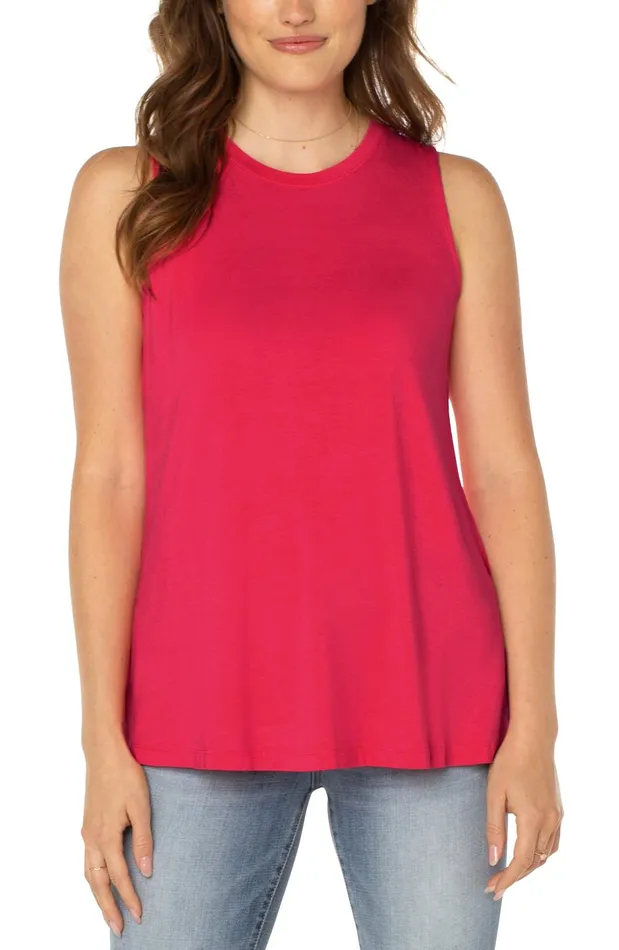 Womens Liverpool Los Angeles Tees SLEEVELESS SCOOP NECK TANK Pink Punch