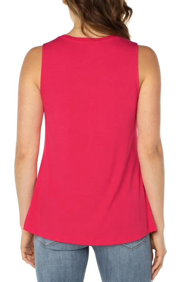 Womens Liverpool Los Angeles Tees SLEEVELESS SCOOP NECK TANK Pink Punch