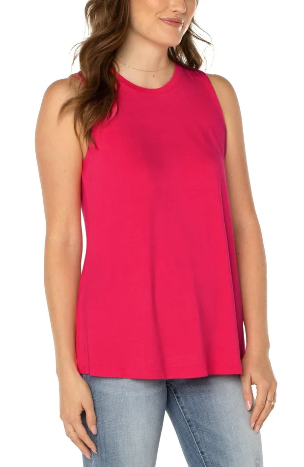 Womens Liverpool Los Angeles Tees SLEEVELESS SCOOP NECK TANK Pink Punch