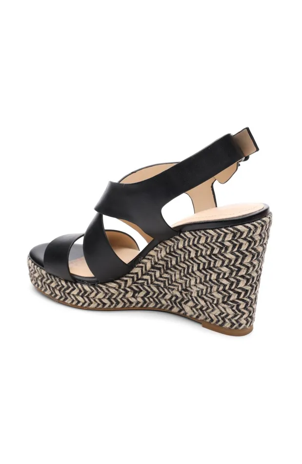 Womens Liverpool Los Angeles Wedges and Espadrilles HILLS ANKLE STRAP PLATFORM WEDGE Black