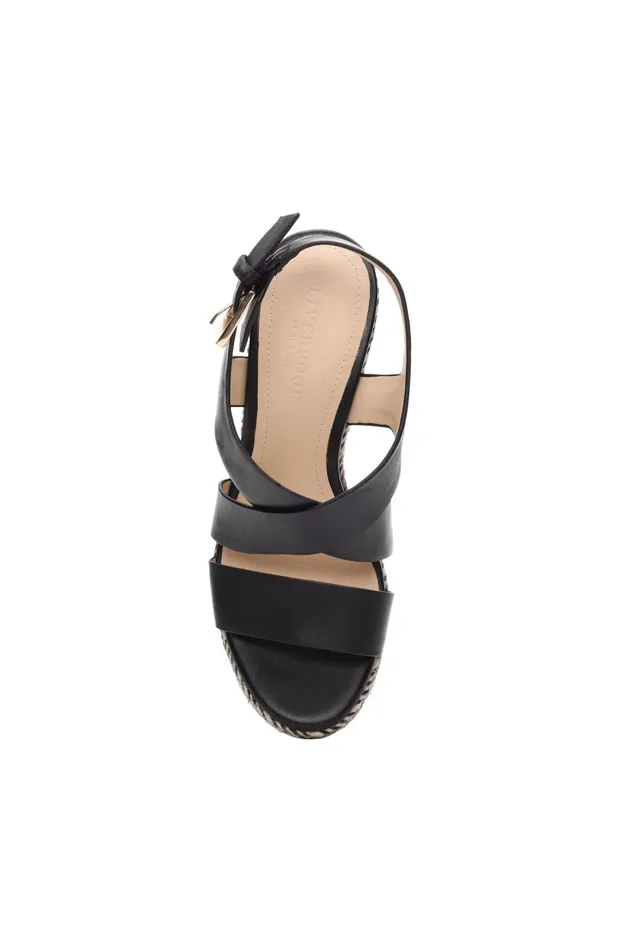 Womens Liverpool Los Angeles Wedges and Espadrilles HILLS ANKLE STRAP PLATFORM WEDGE Black