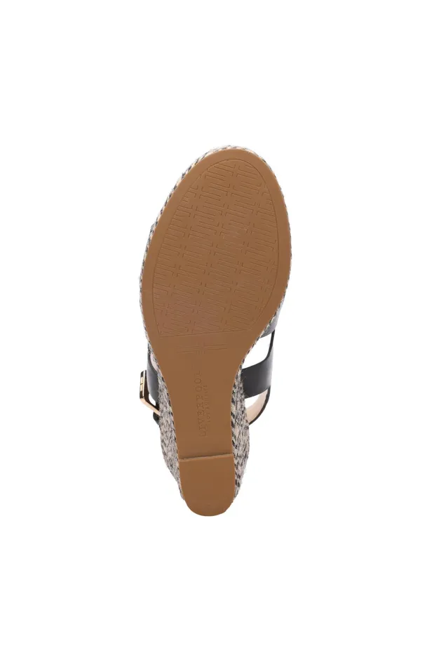 Womens Liverpool Los Angeles Wedges and Espadrilles HILLS ANKLE STRAP PLATFORM WEDGE Black
