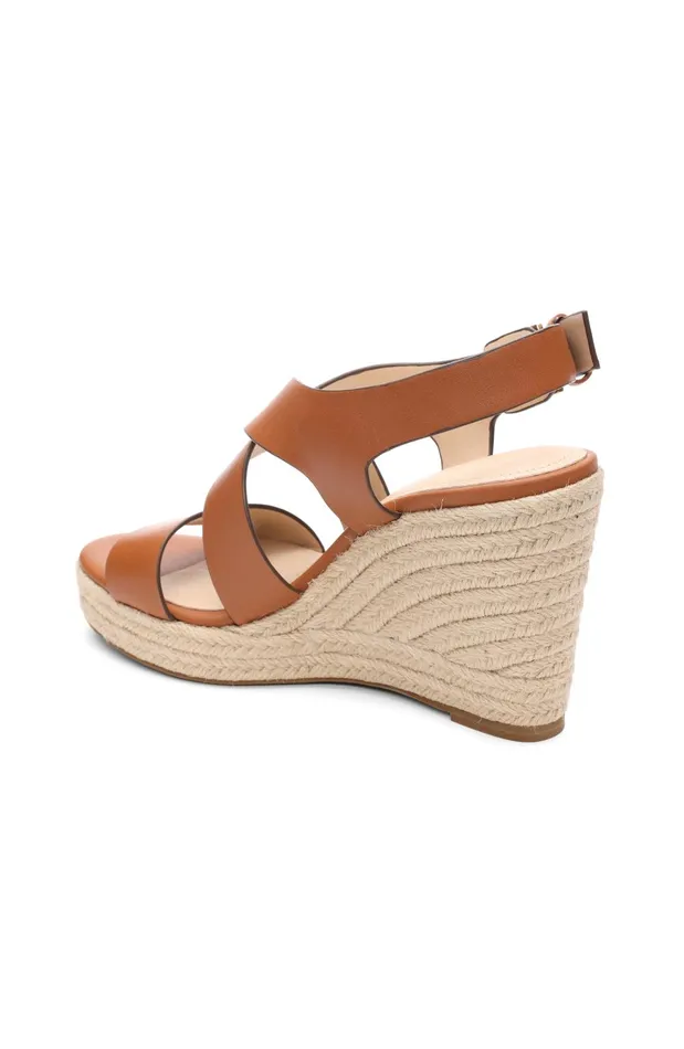 Womens Liverpool Los Angeles Wedges and Espadrilles HILLS ANKLE STRAP PLATFORM WEDGE Luggage