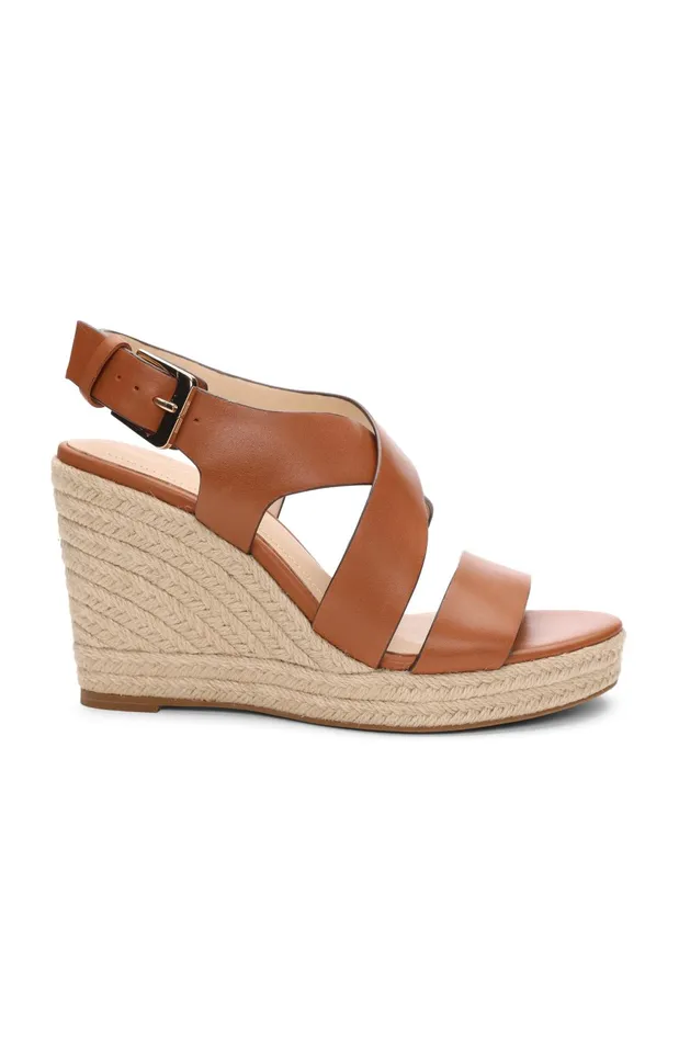 Womens Liverpool Los Angeles Wedges and Espadrilles HILLS ANKLE STRAP PLATFORM WEDGE Luggage