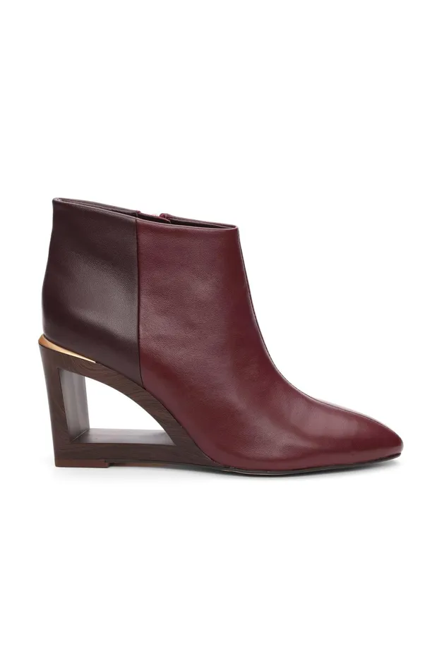 Womens Liverpool Los Angeles Wedges and Espadrilles LAX BOOTIE WITH CHOP OUT WEDGE Bordeaux Womens Liverpool Los Angeles Wedges and Espadrilles LAX BOOTIE WITH CHOP OUT WEDGE Bordeaux