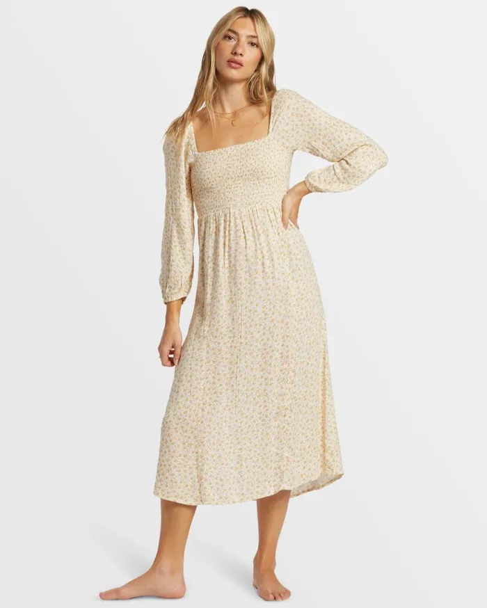 Womens Lots Of Love Midi Dress Hemp 2 Billabong Dresses