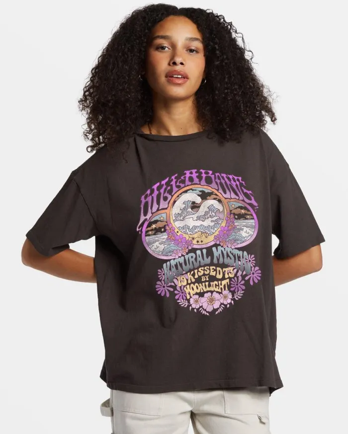Womens Natural Mystic TShirt Off Black Billabong Tops Womens Natural Mystic TShirt Off Black Billabong Tops
