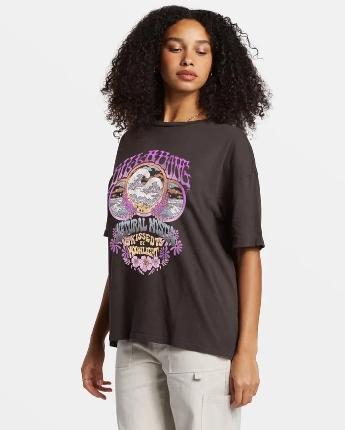 Womens Natural Mystic TShirt Off Black Billabong Tops Womens Natural Mystic TShirt Off Black Billabong Tops