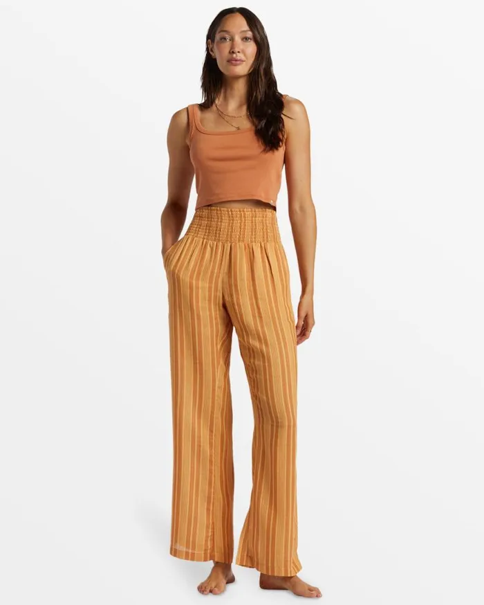 Womens New Waves 2 Elastic Waist Pants Peach Punch Billabong Jeans and Pants Womens New Waves 2 Elastic Waist Pants Peach Punch Billabong Jeans and Pants
