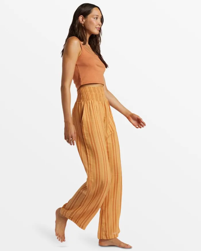 Womens New Waves 2 Elastic Waist Pants Peach Punch Billabong Jeans and Pants Womens New Waves 2 Elastic Waist Pants Peach Punch Billabong Jeans and Pants