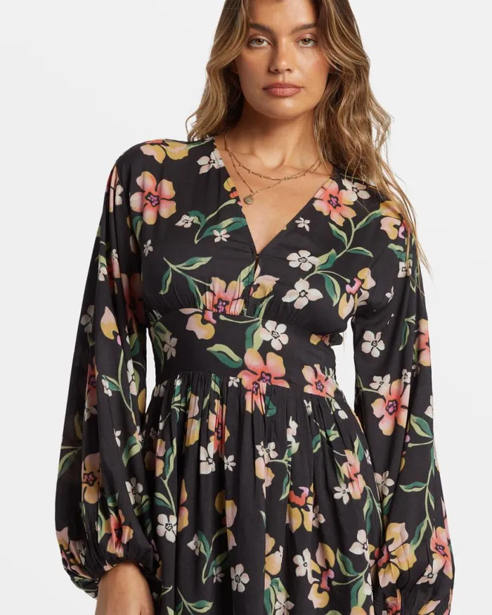 Womens Night Bloom Mini Dress Black Sands Billabong Dresses Womens Night Bloom Mini Dress Black Sands Billabong Dresses
