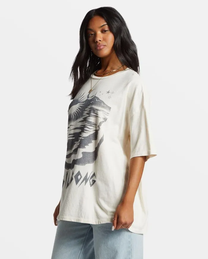 Womens Night Walks TShirt White Cap Billabong Graphic Tees and Tanks Womens Night Walks TShirt White Cap Billabong Graphic Tees and Tanks