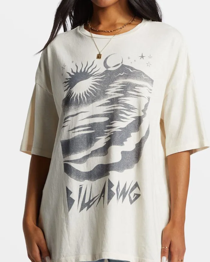 Womens Night Walks TShirt White Cap Billabong Graphic Tees and Tanks Womens Night Walks TShirt White Cap Billabong Graphic Tees and Tanks