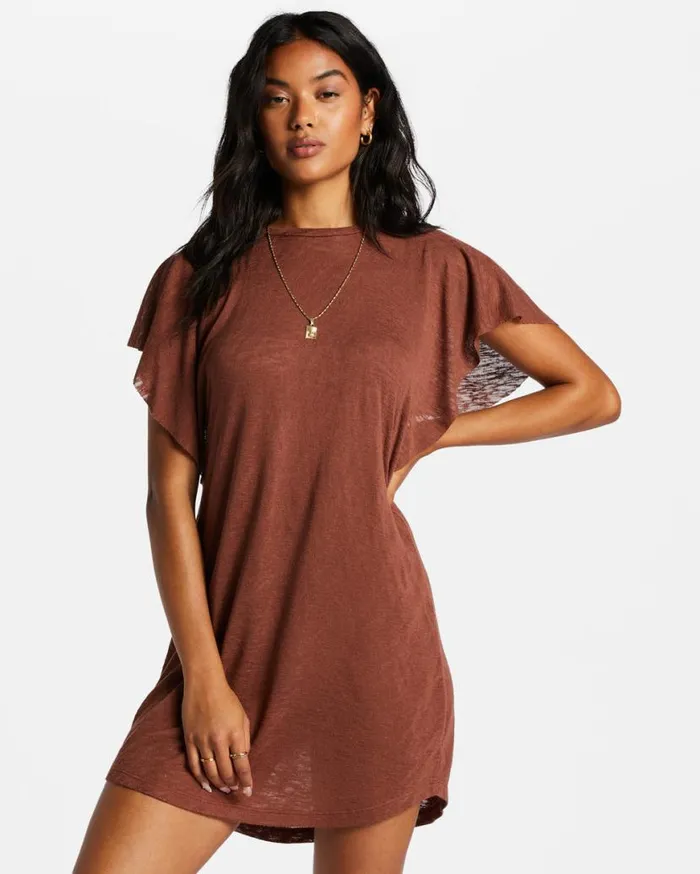 Womens Out For Waves CoverUp Dress Mocha Billabong Dresses