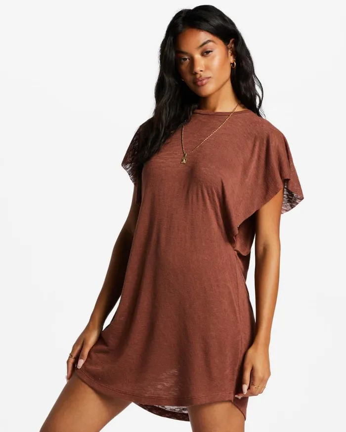 Womens Out For Waves CoverUp Dress Mocha Billabong Dresses