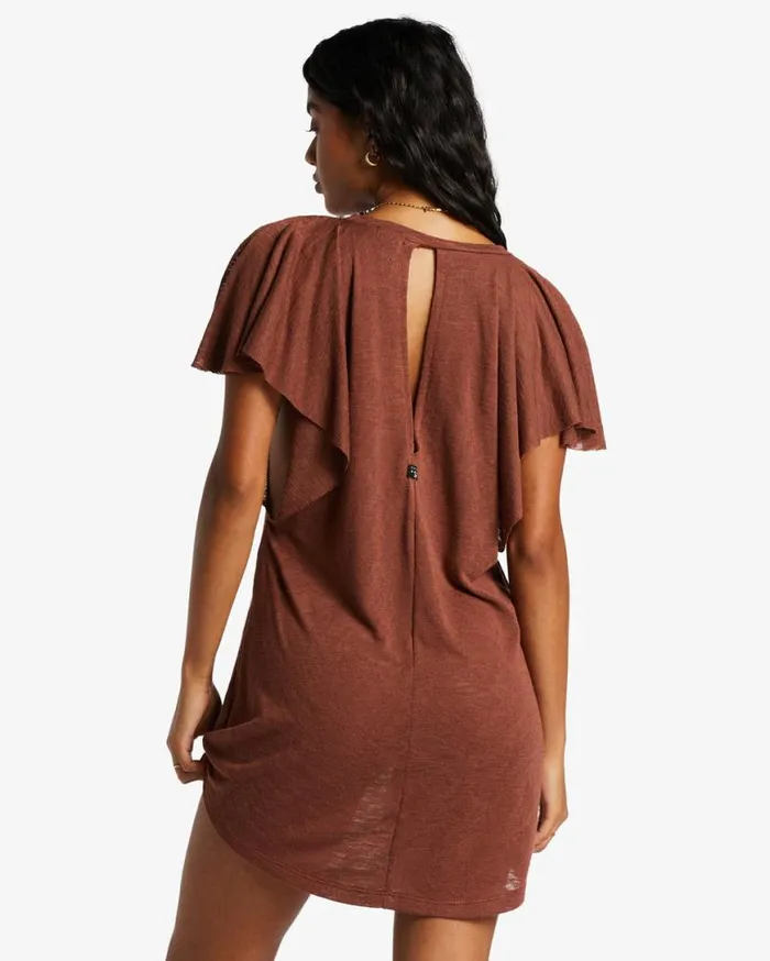 Womens Out For Waves CoverUp Dress Mocha Billabong Dresses