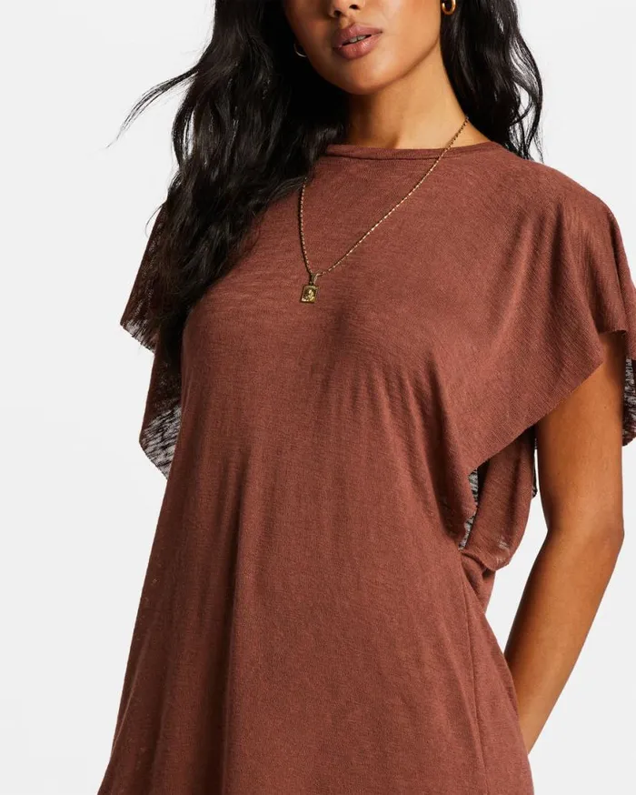 Womens Out For Waves CoverUp Dress Mocha Billabong Dresses