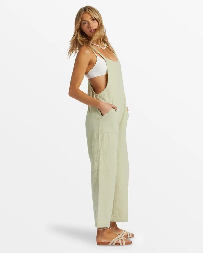 Womens Pacific Time Jumpsuit Light Avocado Billabong Rompers and Jumpsuits Womens Pacific Time Jumpsuit Light Avocado Billabong Rompers and Jumpsuits