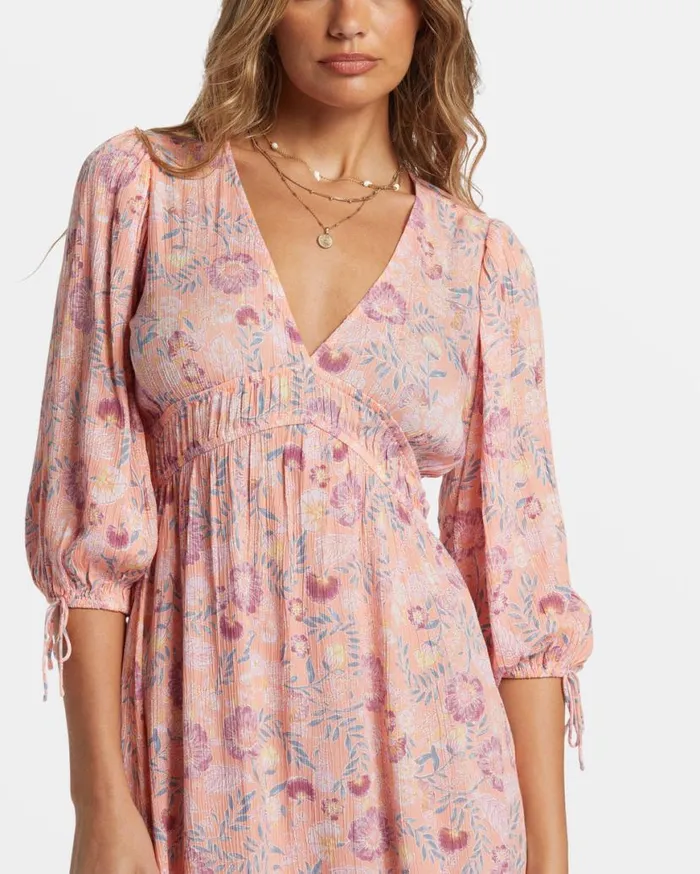 Womens Paradise Sky Midi Dress Peach Paradise Billabong Dresses Womens Paradise Sky Midi Dress Peach Paradise Billabong Dresses