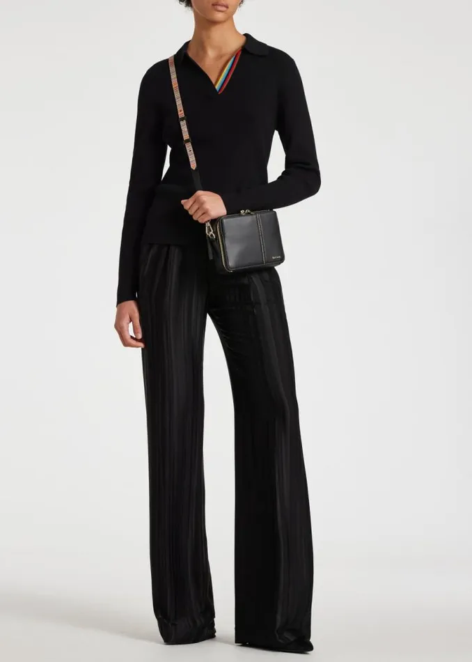 Womens Paul Smith Bags Black Leather 039Signature Stripe039 Camera Bag Womens Paul Smith Bags Black Leather 039Signature Stripe039 Camera Bag