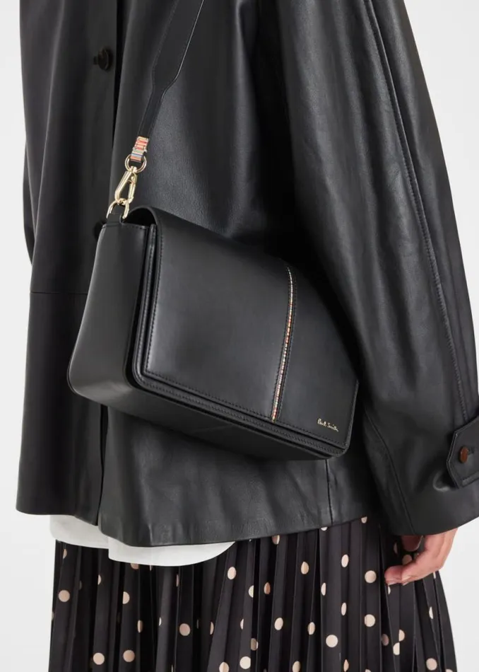 Womens Paul Smith Bags Black Leather 039Signature Stripe039 CrossBody Bag