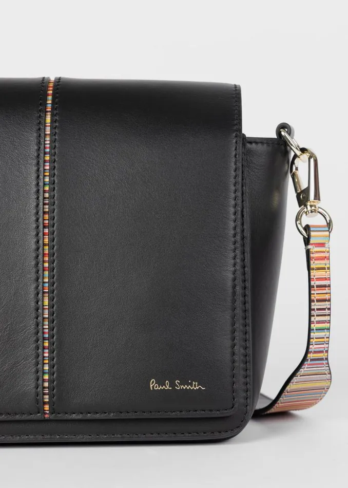 Womens Paul Smith Bags Black Leather 039Signature Stripe039 CrossBody Bag
