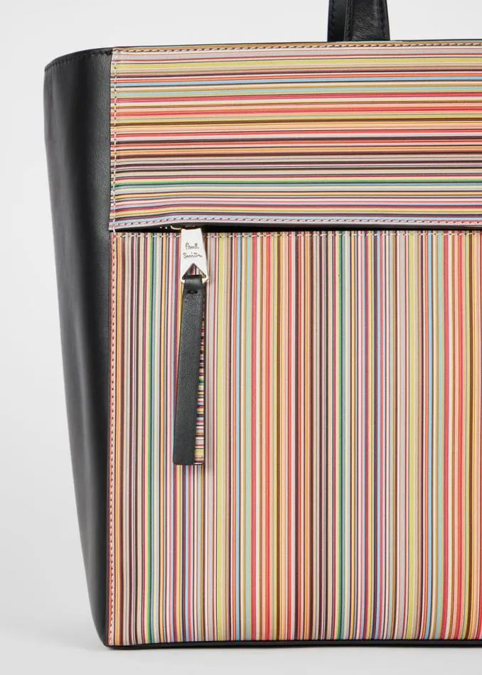 Womens Paul Smith Bags Panelled 039Signature Stripe039 Leather Tote Bag Womens Paul Smith Bags Panelled 039Signature Stripe039 Leather Tote Bag