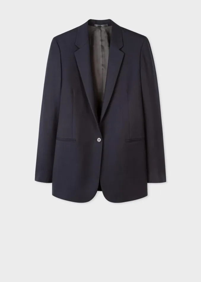 Womens Paul Smith Blazers A Suit To Travel In 8211 Dark Navy Wool Travel Blazer