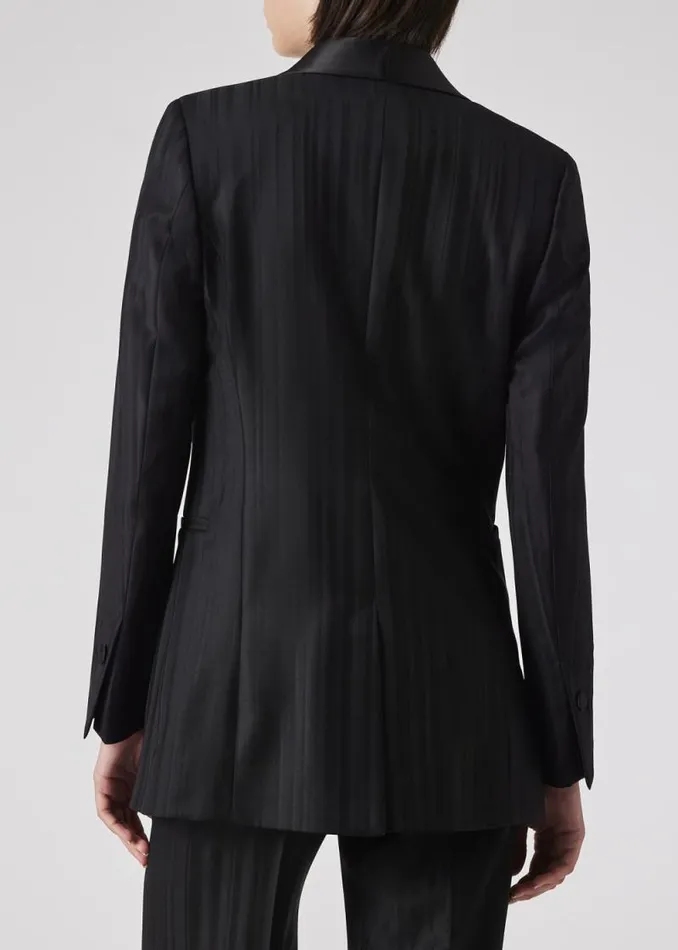 Womens Paul Smith Blazers Black 039Shadow Stripe039 Shawl Collar Blazer Womens Paul Smith Blazers Black 039Shadow Stripe039 Shawl Collar Blazer