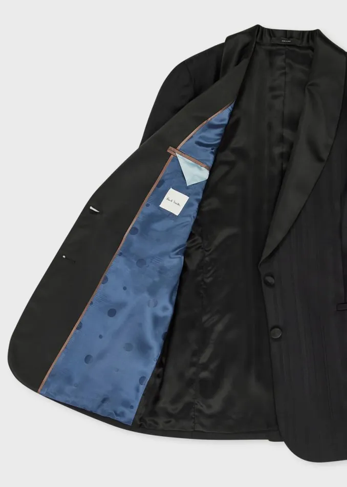 Womens Paul Smith Blazers Black 039Shadow Stripe039 Shawl Collar Blazer Womens Paul Smith Blazers Black 039Shadow Stripe039 Shawl Collar Blazer