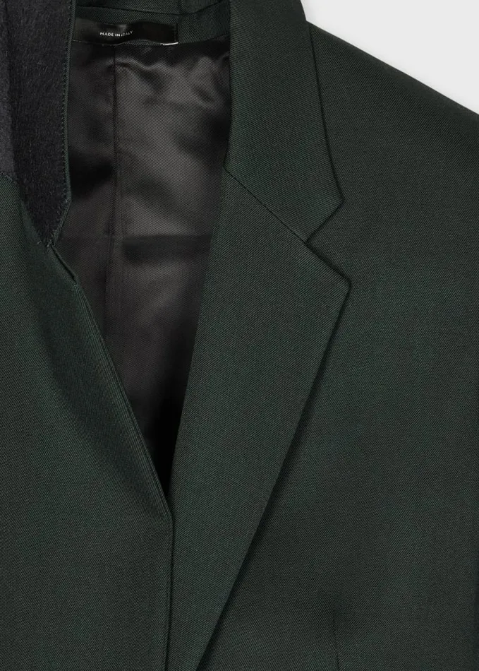 Womens Paul Smith Blazers Dark Green OneButton Wool Gabardine Blazer Womens Paul Smith Blazers Dark Green OneButton Wool Gabardine Blazer