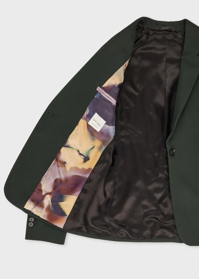 Womens Paul Smith Blazers Dark Green OneButton Wool Gabardine Blazer Womens Paul Smith Blazers Dark Green OneButton Wool Gabardine Blazer