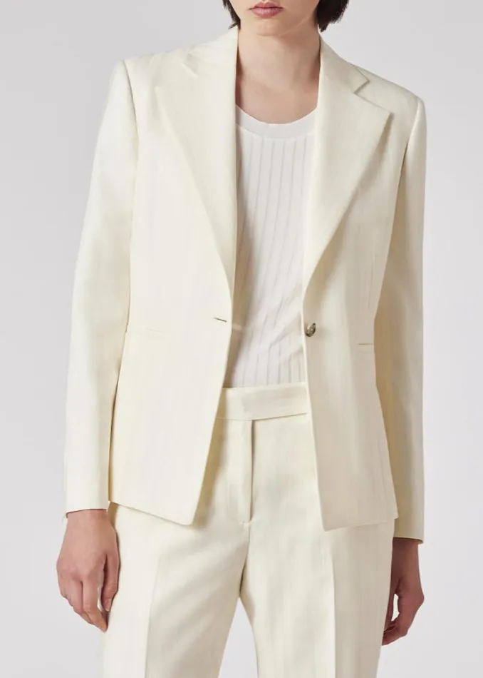 Womens Paul Smith Blazers Ivory Wool 039Shadow Stripe039 Blazer