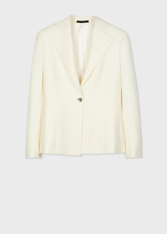 Womens Paul Smith Blazers Ivory Wool 039Shadow Stripe039 Blazer Womens Paul Smith Blazers Ivory Wool 039Shadow Stripe039 Blazer