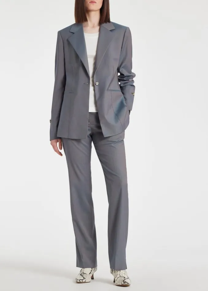 Womens Paul Smith Blazers Light Blue Tonic Wool SlimFit Blazer