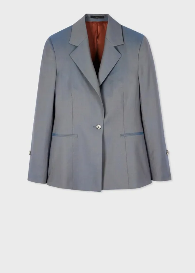 Womens Paul Smith Blazers Light Blue Tonic Wool SlimFit Blazer