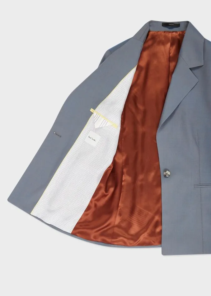Womens Paul Smith Blazers Light Blue Tonic Wool SlimFit Blazer