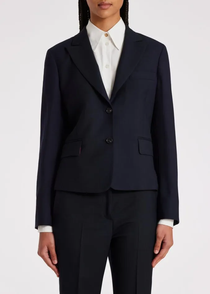 Womens Paul Smith Blazers Navy Cropped 039A Suit To Travel In039 Wool Blazer