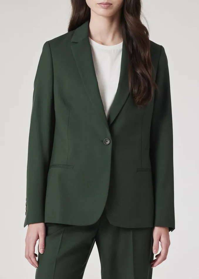 Womens Paul Smith Blazers Pine Green Wool Hopsack Blazer