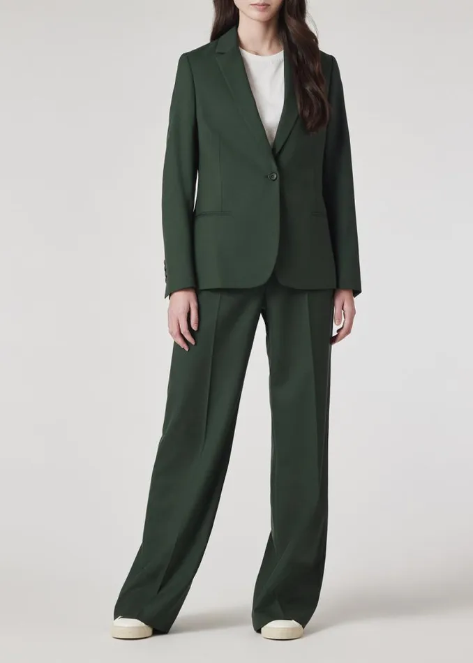 Womens Paul Smith Blazers Pine Green Wool Hopsack Blazer Womens Paul Smith Blazers Pine Green Wool Hopsack Blazer
