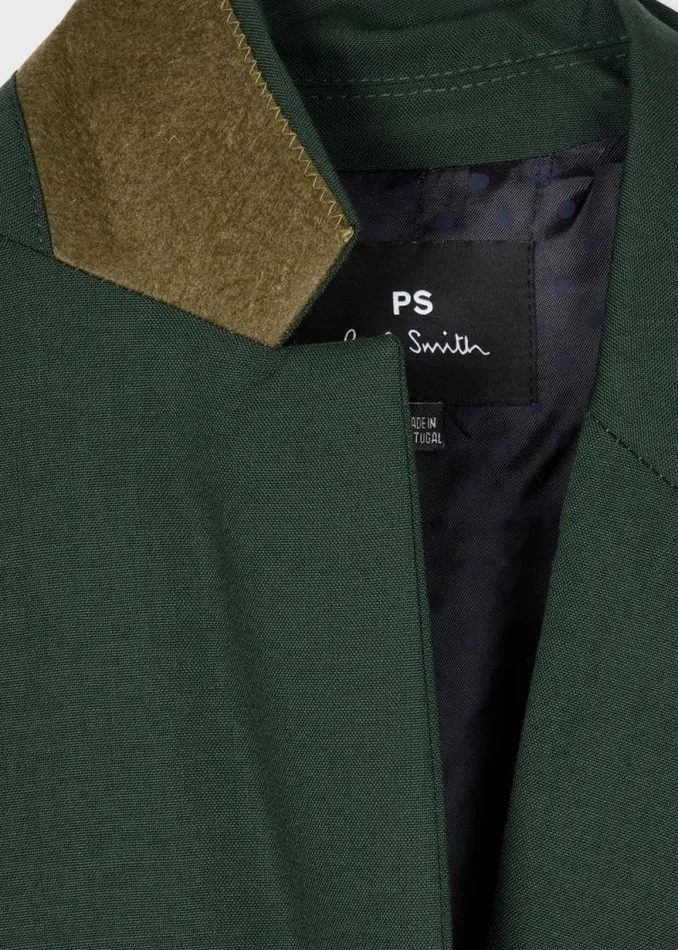 Womens Paul Smith Blazers Pine Green Wool Hopsack Blazer Womens Paul Smith Blazers Pine Green Wool Hopsack Blazer