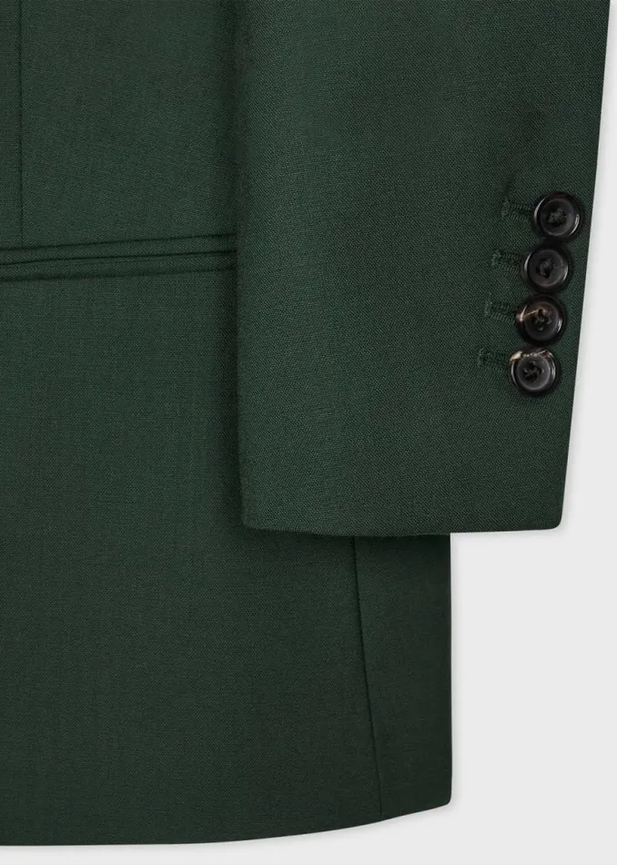 Womens Paul Smith Blazers Pine Green Wool Hopsack Blazer Womens Paul Smith Blazers Pine Green Wool Hopsack Blazer