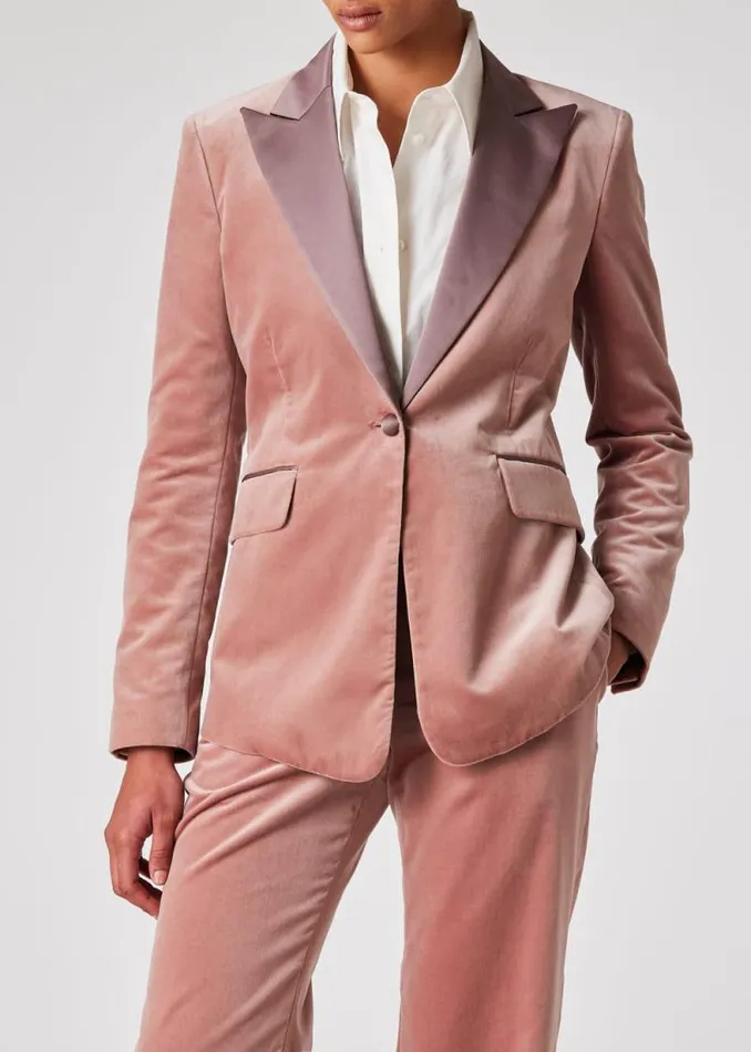 Womens Paul Smith Blazers Pink OneButton Velvet Blazer