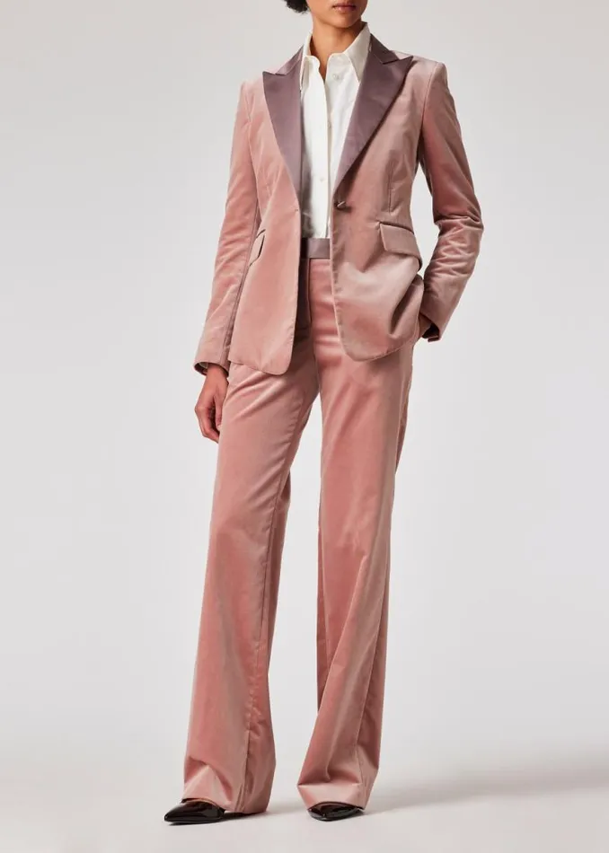 Womens Paul Smith Blazers Pink OneButton Velvet Blazer