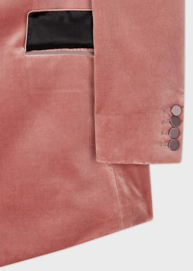 Womens Paul Smith Blazers Pink OneButton Velvet Blazer