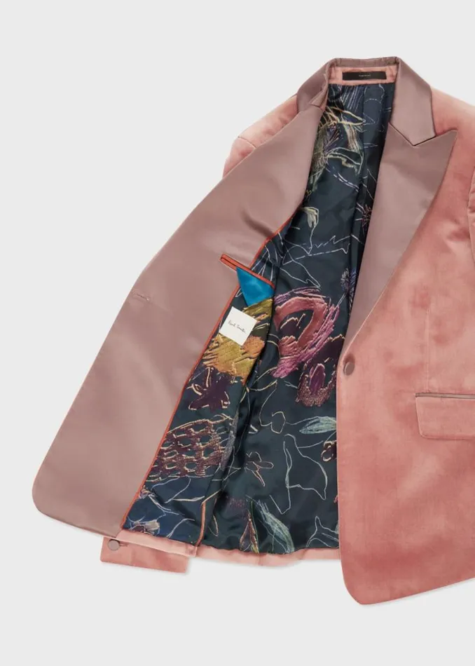 Womens Paul Smith Blazers Pink OneButton Velvet Blazer