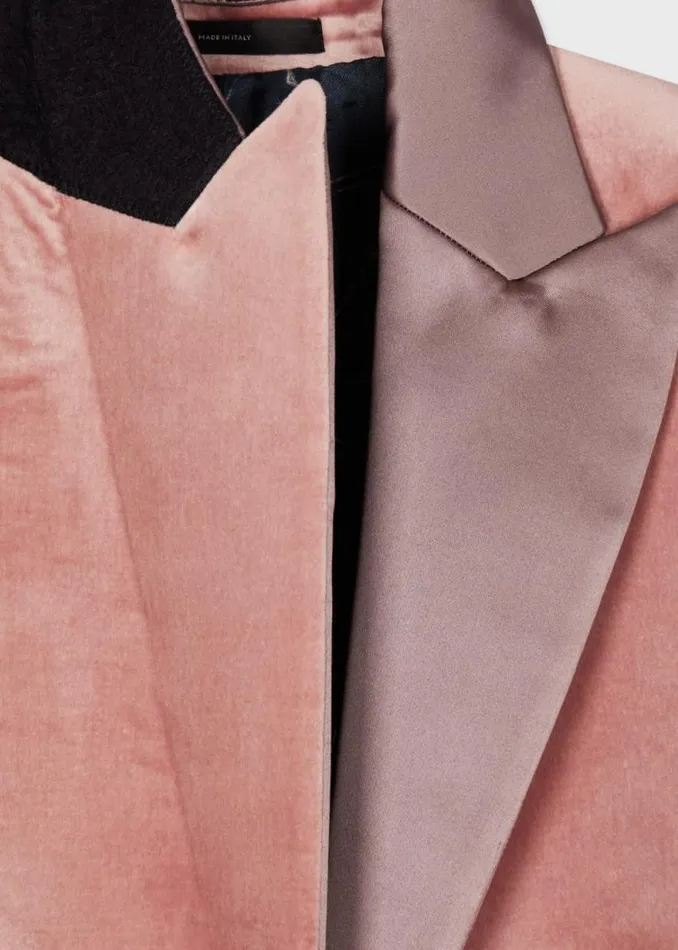 Womens Paul Smith Blazers Pink OneButton Velvet Blazer