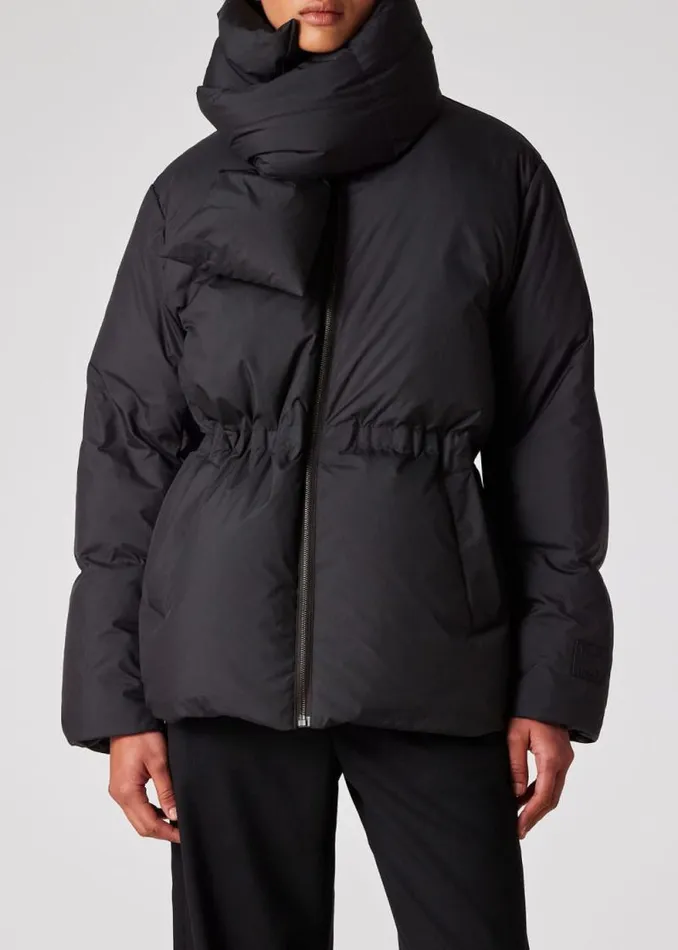 Womens Paul Smith Coats and Jackets Black Detachable Scarf Down Filled Coat