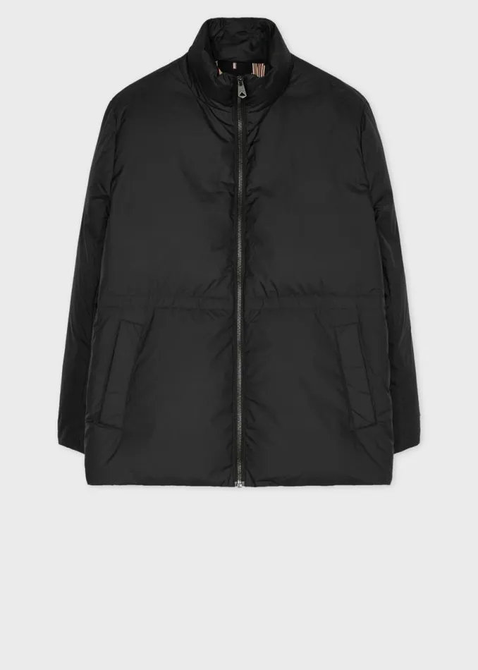 Womens Paul Smith Coats and Jackets Black Detachable Scarf Down Filled Coat